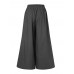 Women Cotton Pocket Elastic Waist Wide Leg Loose Casual Pants