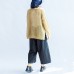 yellow fashion cotton sweater oversize side open cable knit hollow out sweaters